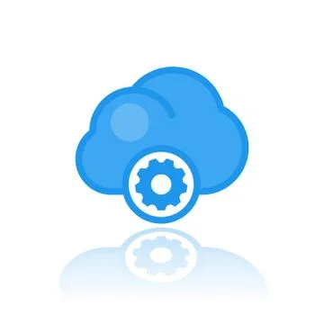 Cloud computing icon over white, in flat style with outline Stockillustratie