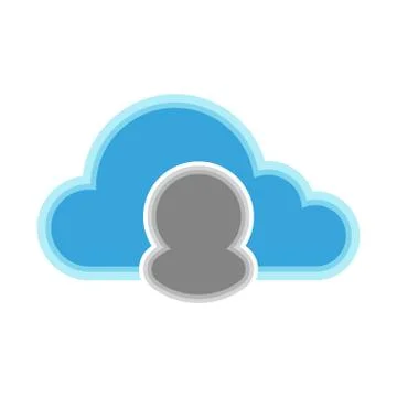 Cloud computing icon with a person symbol Illustrazione stock