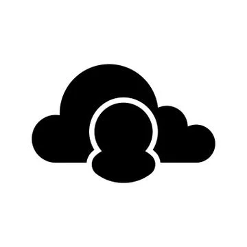 Cloud computing icon with a person symbol 스톡 일러스트