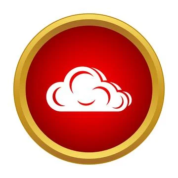 Cloud computing icon on red gold button Stockillustratie