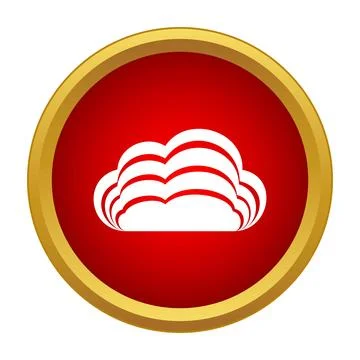 Cloud computing icon on red push button Stock Illustration
