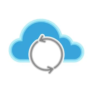 Cloud computing icon with a refresh symbol Illustrazione stock