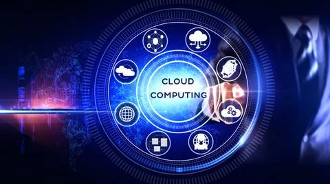 Cloud Computing  Icon Rotating wheel Concept 스톡 사진