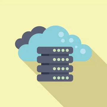 Cloud computing icon with server rack illustration Stockillustratie