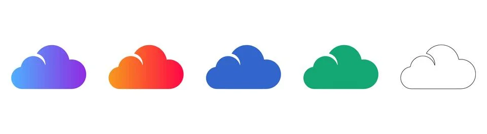Cloud Computing Icon Set for Digital Storage Illustrazione stock