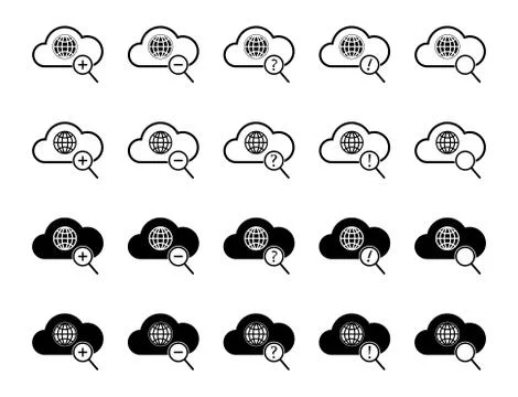 Cloud computing icon set 스톡 일러스트