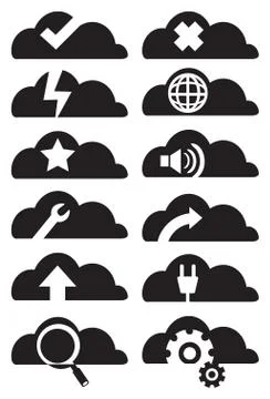 Cloud Computing Icon Set Vector Illustration Stock Illustration