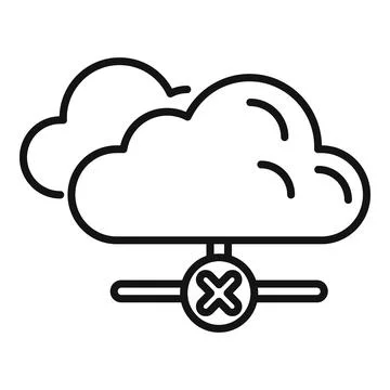 Cloud computing icon showing disconnected server storage Illustrazione stock