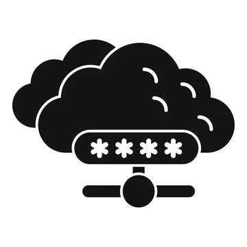 Cloud computing icon showing password protected network Illustrazione stock