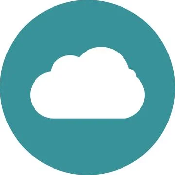 Cloud computing icon, sign and symbol Ilustração Stock