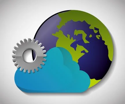 Cloud computing icon. Technology design. Vector graphic Illustrazione stock