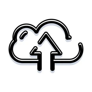 Cloud computing icon uploading data to online storage イラスト素材