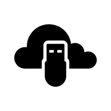 Cloud computing icon with an usb symbol Stock Illustration