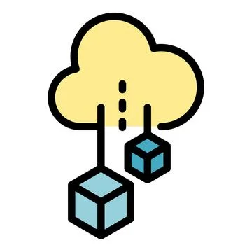 Cloud computing icon vector flat 스톡 일러스트