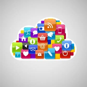 Cloud Computing Icon. Vector Illustration Stock Illustration