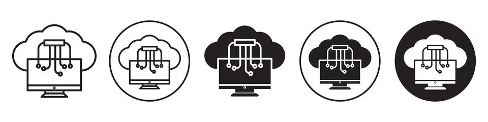 Cloud computing Icon vector set collection for web 스톡 일러스트
