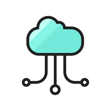 Cloud computing icon vector sign design Illustrazione stock