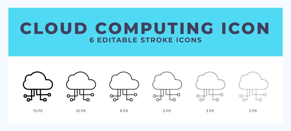Cloud computing icon vector for web. And mobile app. Editable stroke outlin.. 스톡 일러스트