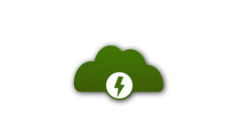 Cloud computing icon with volt sign, power in cloud network simple logotype.. Stock Footage 259800403