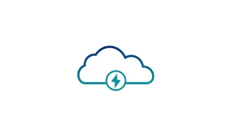 Cloud computing icon with volt sign, power in cloud network simple logotype.. Stock Footage 260902631