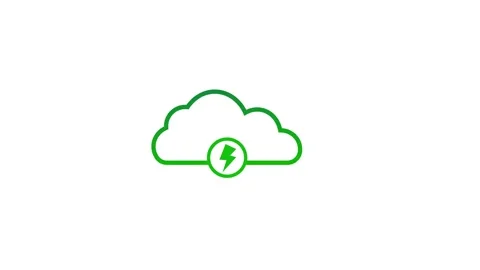 Cloud computing icon with volt sign, power in cloud network simple logotype.. Video stock 260902644