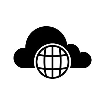 Cloud computing icon with a web symbol イラスト素材