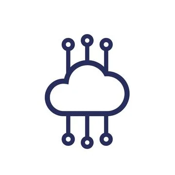 Cloud computing icon on white, vector Stock Illustration