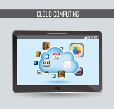 Cloud computing with icons apps . vector illustration Stock Illustration