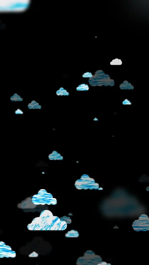 Cloud Computing Icons on Dark Digital Network Background Stock Footage 341366142