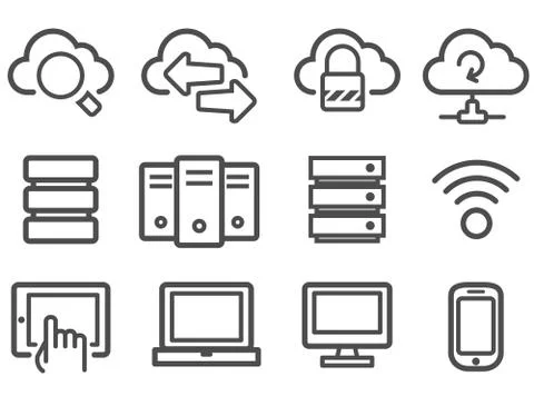 Cloud computing icons Stock Illustration
