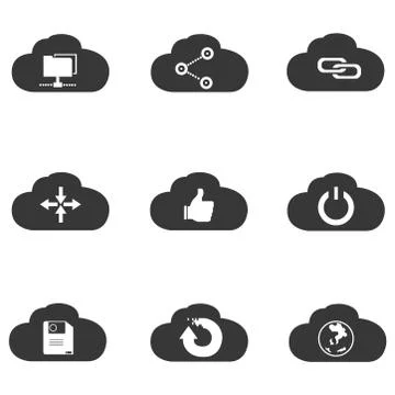 Cloud computing icons Stock Illustration