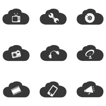 Cloud computing icons イラスト素材