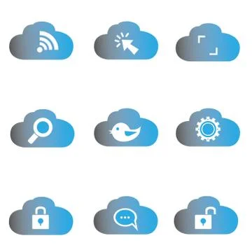 Cloud computing icons Illustrazione stock