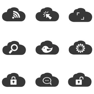 Cloud computing icons Stock Illustration