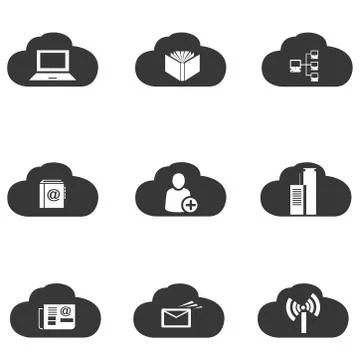 Cloud computing icons Stock Illustration