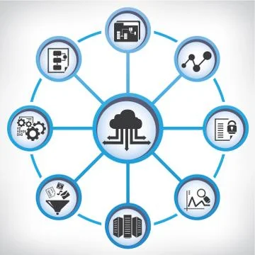 Cloud computing icons Illustrazione stock