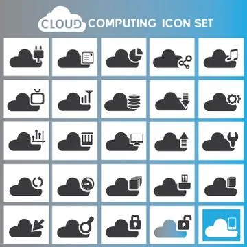 Cloud computing icons Stock Illustration