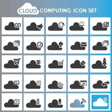 Cloud computing icons イラスト素材