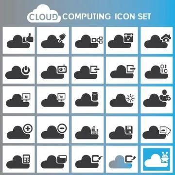 Cloud computing icons Illustrazione stock