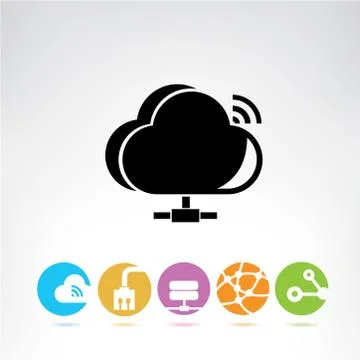 Cloud computing icons Stock Illustration