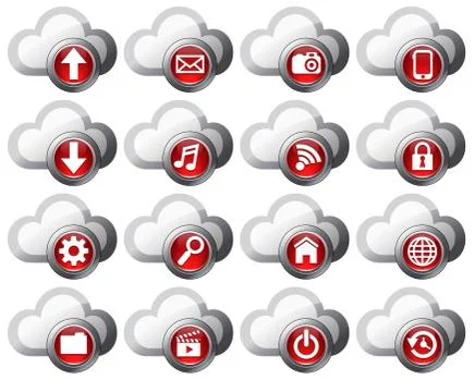 Cloud Computing icons Stock Illustration