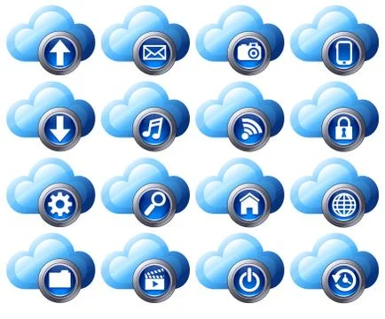 Cloud Computing icons Stock Illustration