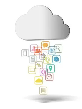 Cloud computing with icons Illustrazione stock