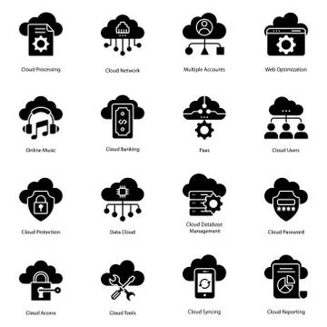 Cloud Computing Icons Stock Illustration
