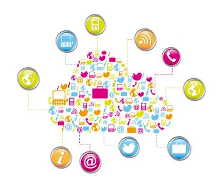 Cloud computing with icons isolated. vector illustration イラスト素材