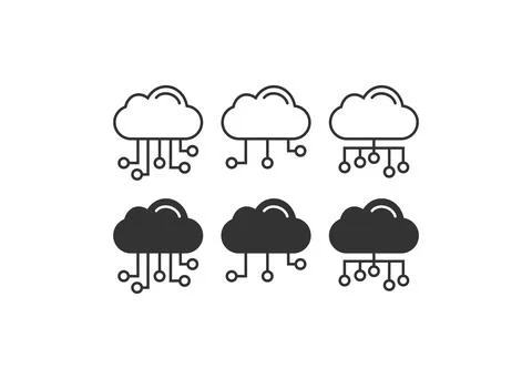 Cloud computing icons set. Database connecting illustration symbol. Sign cl.. Stock Illustration