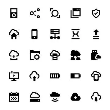 Cloud Computing Icons Set Stock Illustration