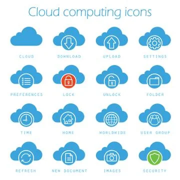 Cloud computing icons set イラスト素材