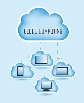 Cloud computing with icons set. vector illustration Stockillustratie