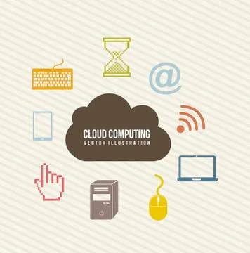 Cloud computing icons, vector illustration Stock Illustration